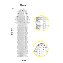 Load image into Gallery viewer, Reusable Delay Condoms vibrator Sleeve cock Ring dotted Cover Penis erection Impotence Extensions dildo GSpot porn Sex toys Men