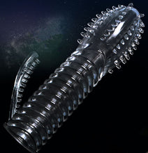 Load image into Gallery viewer, Reusable Delay Condoms vibrator Sleeve cock Ring dotted Cover Penis erection Impotence Extensions dildo GSpot porn Sex toys Men