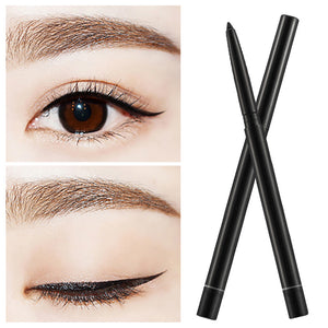 1Pcs Double-use Natural Eyebrow Pencil Eye Liner Waterproof Sweat-proof Black Automatically Rotates Makeup Pen  by Allumyth