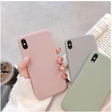 Load image into Gallery viewer, Cute Matte Solid Candy Phone Case for Iphone 11 Case 11 Pro Max Xs Max Xr Simple Silicone Case for Iphone 7 6s 8 Plus Soft Cover