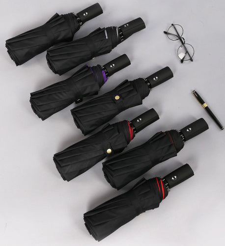 10K Double layer Windproof Fully-automatic Umbrellas Male Women Three Folding Commercial Large Durable Frame Parasol by Budbeay