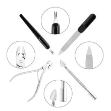 Load image into Gallery viewer, 4Pcs/set Nail Art Nippers Clipper Cuticle Spoon Pusher Dead Skin Remover Fork Nail Files Trimmer Scissors Manicure Care Tools