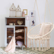 Laden Sie das Bild in den Galerie-Viewer, Runder Hängesessel für drinnen und draußen, Schlafsaal, Schlafzimmer, Hof, für Kinder und Erwachsene, Schaukelstuhl zum Aufhängen, Einzel-Sicherheitsstuhl, Hängematte von Ridwiwa