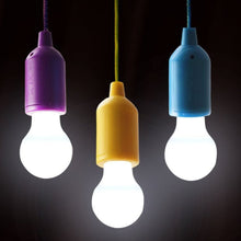 Load image into Gallery viewer, Mooues Colorful LED Light Bulb Chandelier Portable LED Pull Cord Light Bulb Outdoor Garden Camping Hanging LED Light Lamp