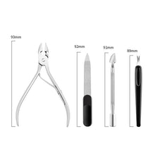 Laden Sie das Bild in den Galerie-Viewer, 4 Teile/satz Nail art Zangen Clipper Häutchen Löffel Pusher Dead Skin Remover Gabel Nagelfeilen Trimmer Schere Maniküre Pflege Werkzeuge