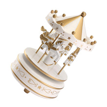Load image into Gallery viewer, Wind Up Wooden Horse Roundabout Carousel Musical Box Kid Birthday Christmas Gift Glod by ingoodtle