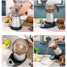 Load image into Gallery viewer, 300ml Portable Electric Coffee Maker Stainless Steel Espresso Mocha Coffee Pot Percolator Tools Filter Italian Espresso Machine