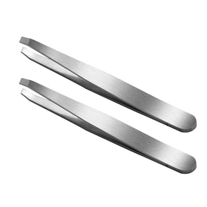 Blithelf - Professionelle Augenbrauenpinzette aus Edelstahl mit schräger Spitze, Haarentfernung, Make-up, Kosmetik-Tools, 2 Stück