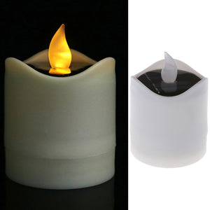 Solar Powered LED Candle Light Yellow Flicker Tea Lamp Festival Wedding Romantic Decor