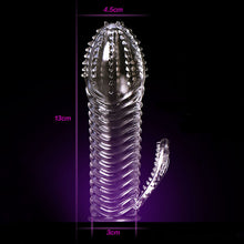 Load image into Gallery viewer, Reusable Delay Condoms vibrator Sleeve cock Ring dotted Cover Penis erection Impotence Extensions dildo GSpot porn Sex toys Men