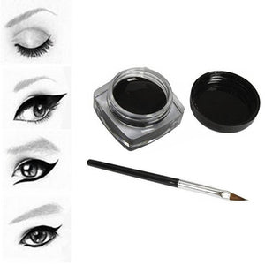 Black Waterproof Eyeliner cream Make Up Beauty Comestics Long-lasting Eye Liner gel Makeup Tools for eyeshadow with brush