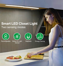 Laden Sie das Bild in den Galerie-Viewer, 6 10 24 40 60 LEDs Unterschrank Nachtlicht Bewegungsmelder Schranklicht Küche Schlafzimmer Beleuchtung Wandleuchte mit Magnetstreifen