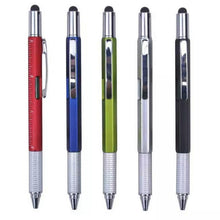 Load image into Gallery viewer, 1pc 8 color creative multi-function ballpoint pen level gauge scale screwdriver tool office supplies Gift Black Refill 1.0mm