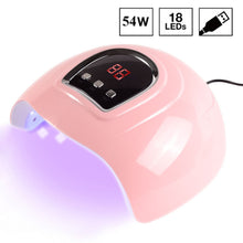 Laden Sie das Bild in den Galerie-Viewer, 54W professionelle Nagellampe UV-Gel Maniküre Lampe Sonnenschein LED Licht Nageltrockner Polnisch Rosa