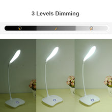 Load image into Gallery viewer, Suchme Rechargeable Battery LED Table Lamp Flexible Gooseneck Eye-protection Desk Lamp 3 Dimmers Reading Lamp Bedside Reading
