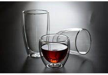 Laden Sie das Bild in den Galerie-Viewer, 80/250/350/450 ml hitzebeständiger doppelwandiger Glasbecher Bierkaffeetassen handgemachter gesunder Getränkebecher Teebecher transparentes Trinkgeschirr