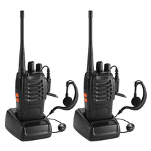 Load image into Gallery viewer, 2PCS 400-470 MHz 2-Way Radio twee 16CH Walkie Talkie with Mic FM Transceiver DC Power