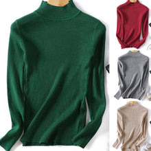 Laden Sie das Bild in den Galerie-Viewer, Heißer Herbst Winter Frauen Einfarbig Schlank Rollkragen Pullover Gestrickt Elastische Jumper durch Blazclr