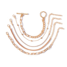 Load image into Gallery viewer, 5PCs Easy Hook Fashion Crystal Bracelets for Women Gold Wrist Chain Bracelets Set Female Boho Statement Bracelet Jewelry by Tiftih