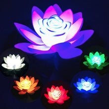 Laden Sie das Bild in den Galerie-Viewer, Künstliches Licht LED Bunte Lotus wasserdichte gefälschte Teichblumen Lotusblatt Lilie Wasserlaterne Festival Dekoration Licht Hot