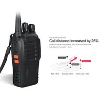 Load image into Gallery viewer, 2PCS 400-470 MHz 2-Way Radio twee 16CH Walkie Talkie with Mic FM Transceiver DC Power