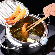 Load image into Gallery viewer, MOM&#39;s HAND Kitchen Deep Frying Pot Thermometer Tempura Fryer Pan Temperature Control Fried Chicken Pot Cooking Tools