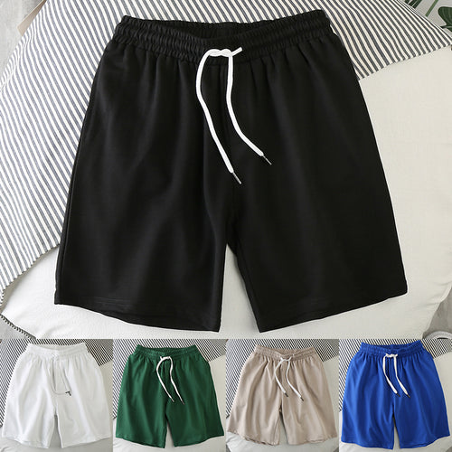 Herren Shorts Sommer Baumwolle Shorts Mode Einfarbig Elastische Taille Sandy Beach Shorts Freizeit Bodybuilding Workout Lose Shorts Herren