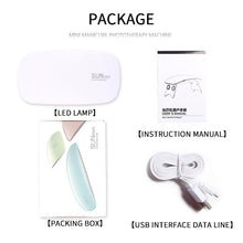 Load image into Gallery viewer, Mini UV LED Lamp Nail Dryer Portable USB Cable For Prime Gift 45s/60s Home Use Gel Nail Polish Dryer Mini USB LED UV lamps