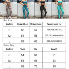 Laden Sie das Bild in den Galerie-Viewer, 2-teiliges Yoga-Set, Sport-BH und Leggings, Jogging-Set für Damen im Fitnessstudio, Kleidung, nahtlos, Workout-Sportstrumpfhose, Damen, Fitness-Sportanzug