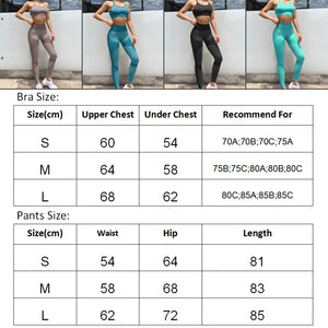 2-teiliges Yoga-Set, Sport-BH und Leggings, Jogging-Set für Damen im Fitnessstudio, Kleidung, nahtlos, Workout-Sportstrumpfhose, Damen, Fitness-Sportanzug