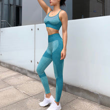 Load image into Gallery viewer, 2 Piece Yoga Set Sports Bra and Leggings Jogging Women Gym Set Clothes Seamless Workout Sports Tights Women Fitness Sports Suit