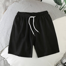 Load image into Gallery viewer, Men Shorts Hot Summer Cotton male Shorts Fashion Solid Color Elastic Waist Sandy beach Shorts Leisure Bodybuilding workout Loose Shorts Mens