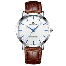 Load image into Gallery viewer, men watches with brown leather strap&amp;white dail