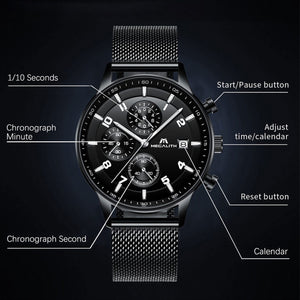 8003M | Quartz Men Watch | Mesh Band